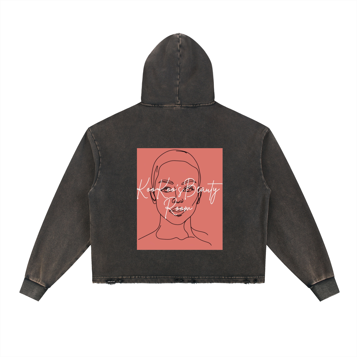 Vintage Washed Frayed-Hem Hoodie